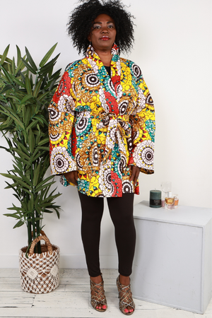 ESE AFRICAN KIMONO SHORT DRESS9